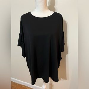 Fun, flirty black plus-size top